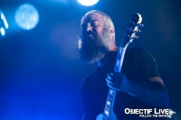 in flames