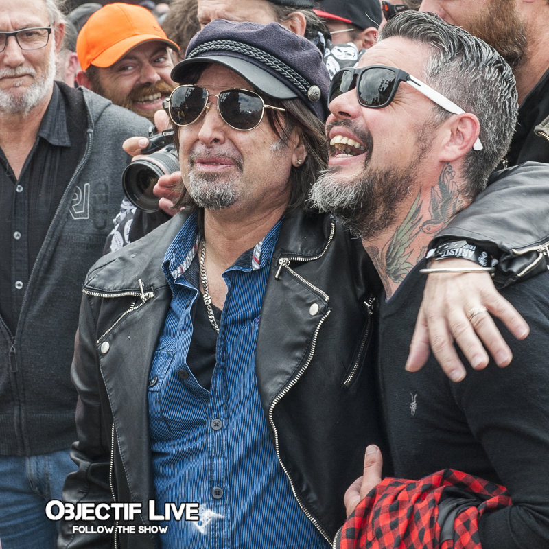 Phil Campbell et Ben Barbaud - inauguration statue Lemmy