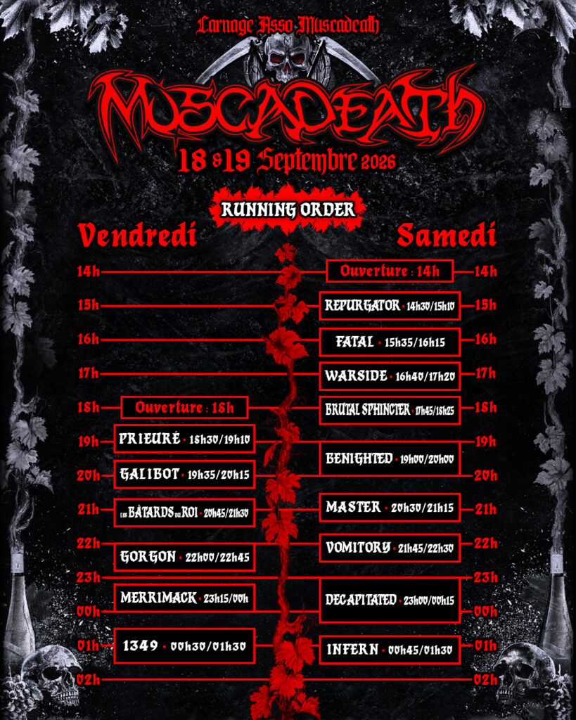 Muscadeath 2026 - Running Order
